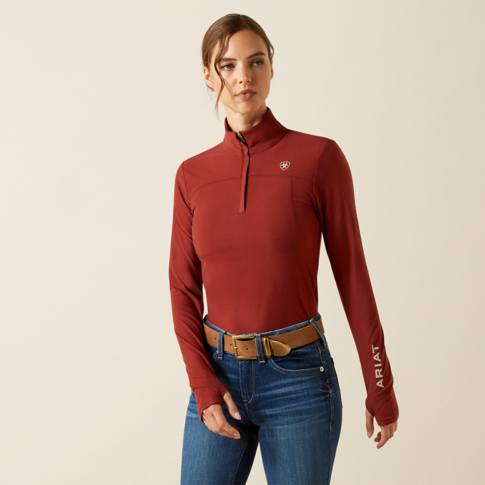 Ariat Women's Lowell 3.0 1/4 Zip Baselayer #colour_madder-brown