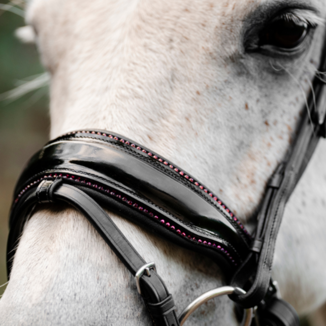 Horseware Ireland Pony Diamante Flash Bridle #colour_black-pink