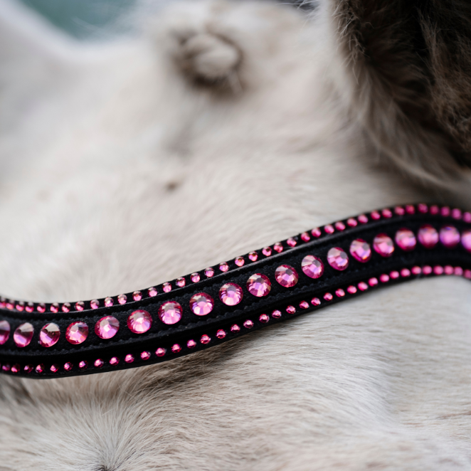 Horseware Ireland Pony Diamante Flash Bridle #colour_black-pink