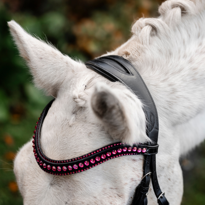 Horseware Ireland Pony Diamante Flash Bridle #colour_black-pink