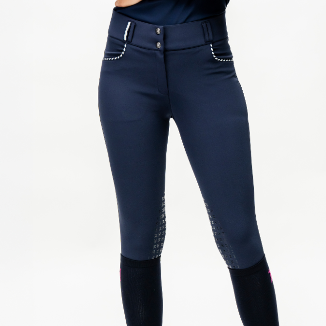 Horseware Ireland Newmarket Knee Patch Mid Rise Breeches #colour_newmarket-navy