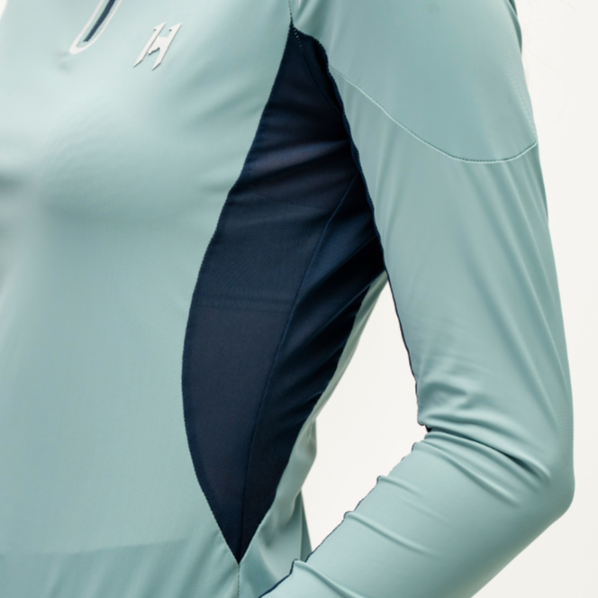 Horseware Ireland Stamina Long Sleeve 1/4 Zip Top #colour_sage