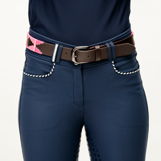 Horseware Ireland Newmarket Polo Belt #colour_newmarket-pink