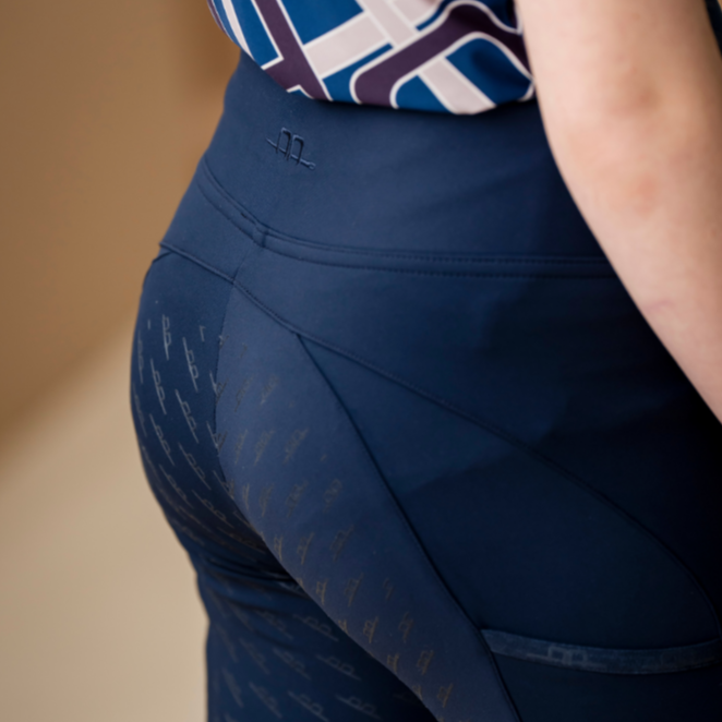 Alessandro Albanese Children's Alba Brushed Riding Tights #colour_core-navy