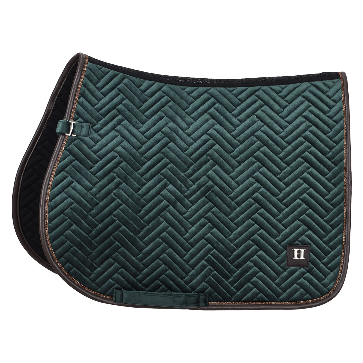 HV Polo Luxury GP Saddle Pad #colour_duck-green