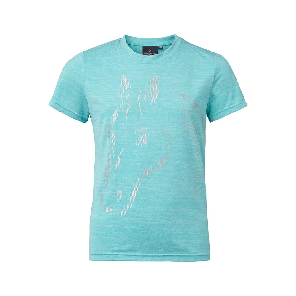 Mountain Horse Children's U & I Tech Tee #colour_teal-blue