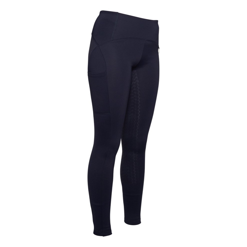 HKM Ladies Silicone Full Seat Riding Leggings -Arezzo- #colour_deep-blue