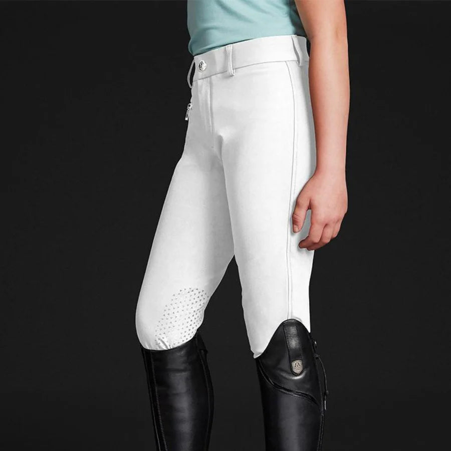 Mountain Horse Children's Crown Knee Grip Breeches #colour_white