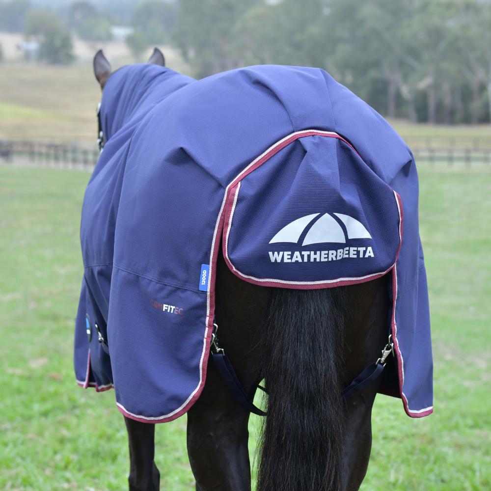 Weatherbeeta Comfitec Essential 360G Combo Turnout #colour_navy-burgundy