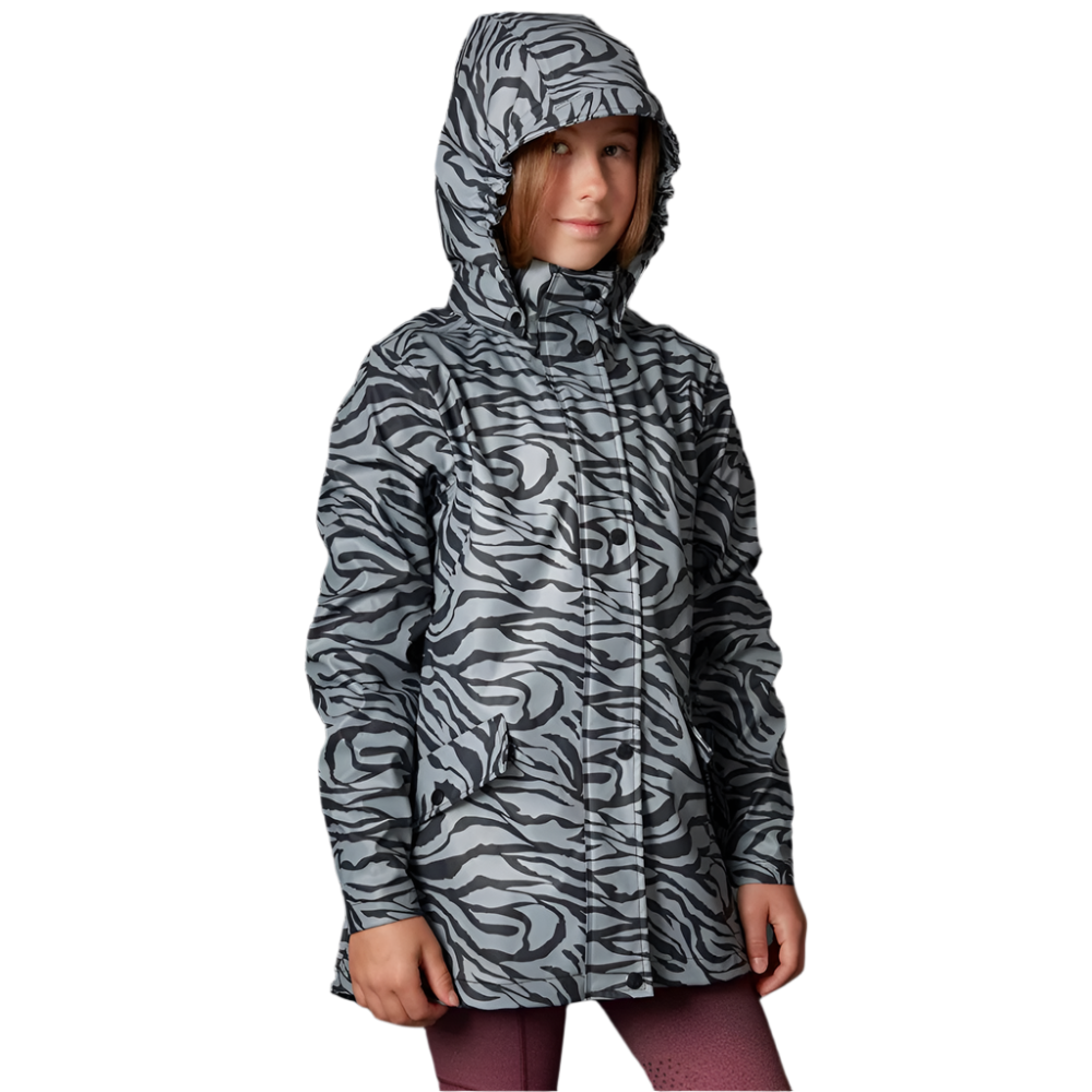 Mountain Horse Children's Drops Rain Coat #colour_black-grey