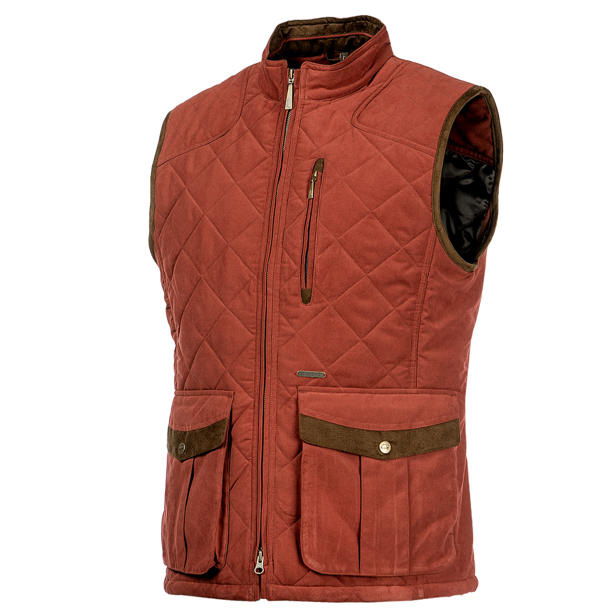 Baleno Thames Mens Stylish Quilted Bodywarmer #colour_brick