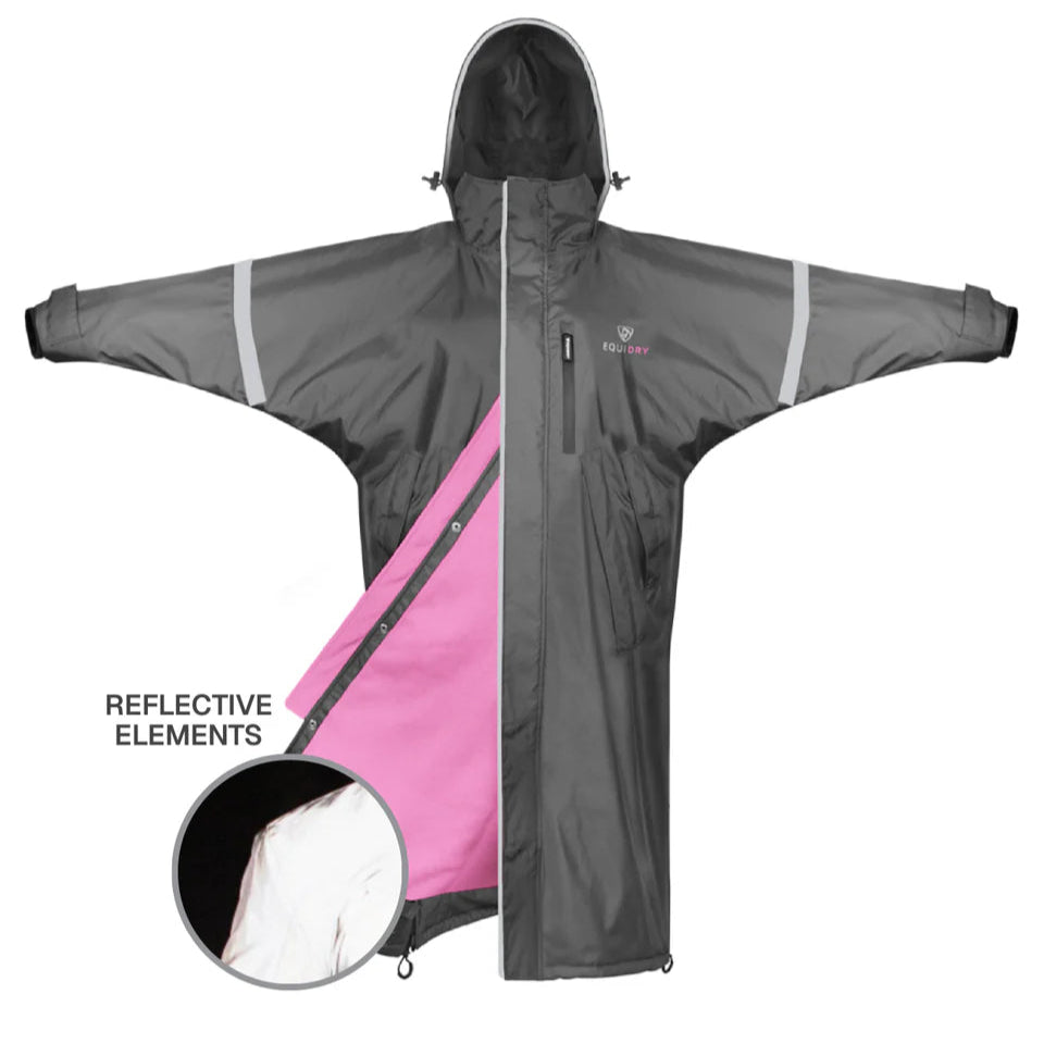 EQUIDRY Children's Thin Fleece Reflective Evolution #colour_grey-penelope-pink