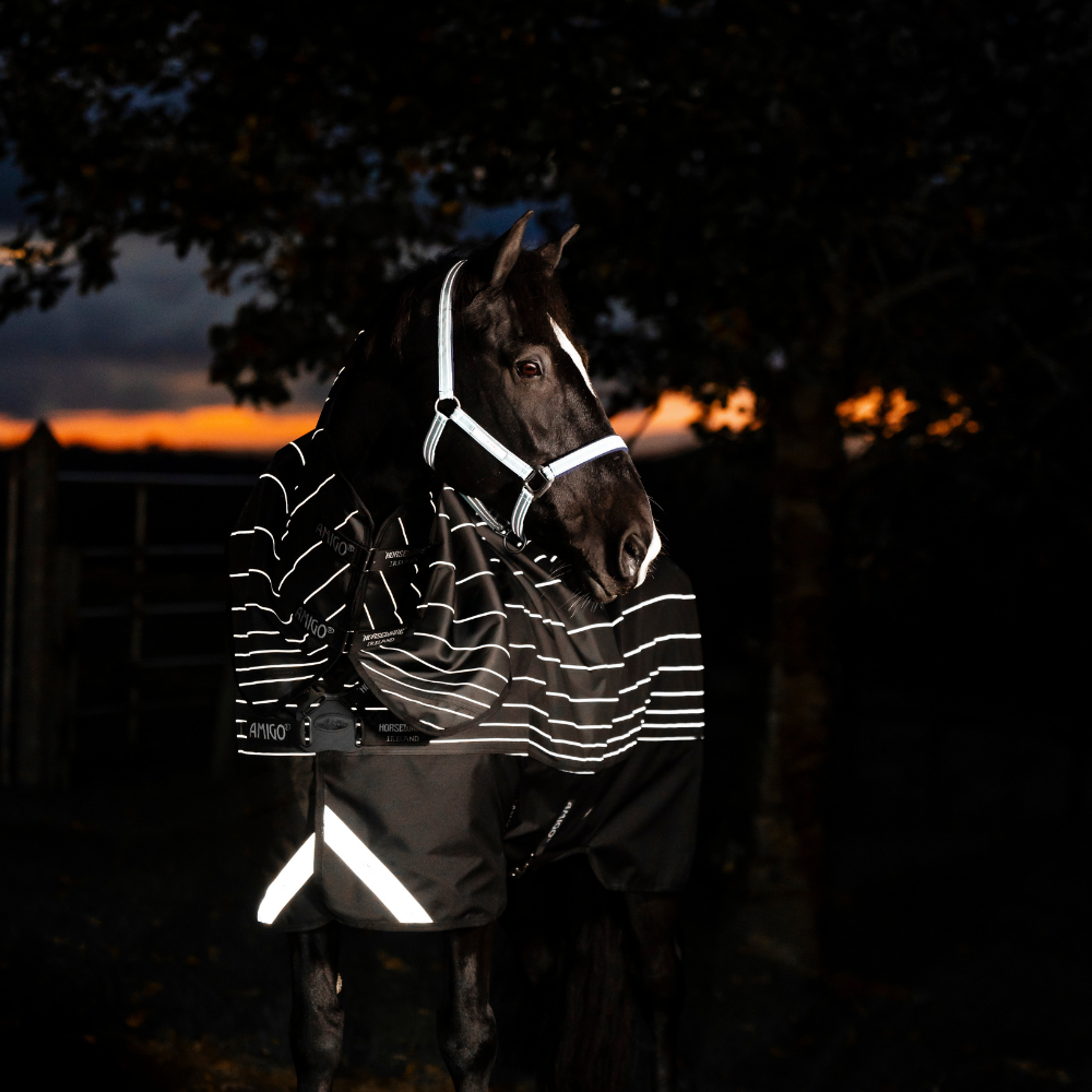 Horseware Ireland Amigo 1200D FieldSafe Reflectech Plus 0g Turnout Rug #colour_black-reflective-black