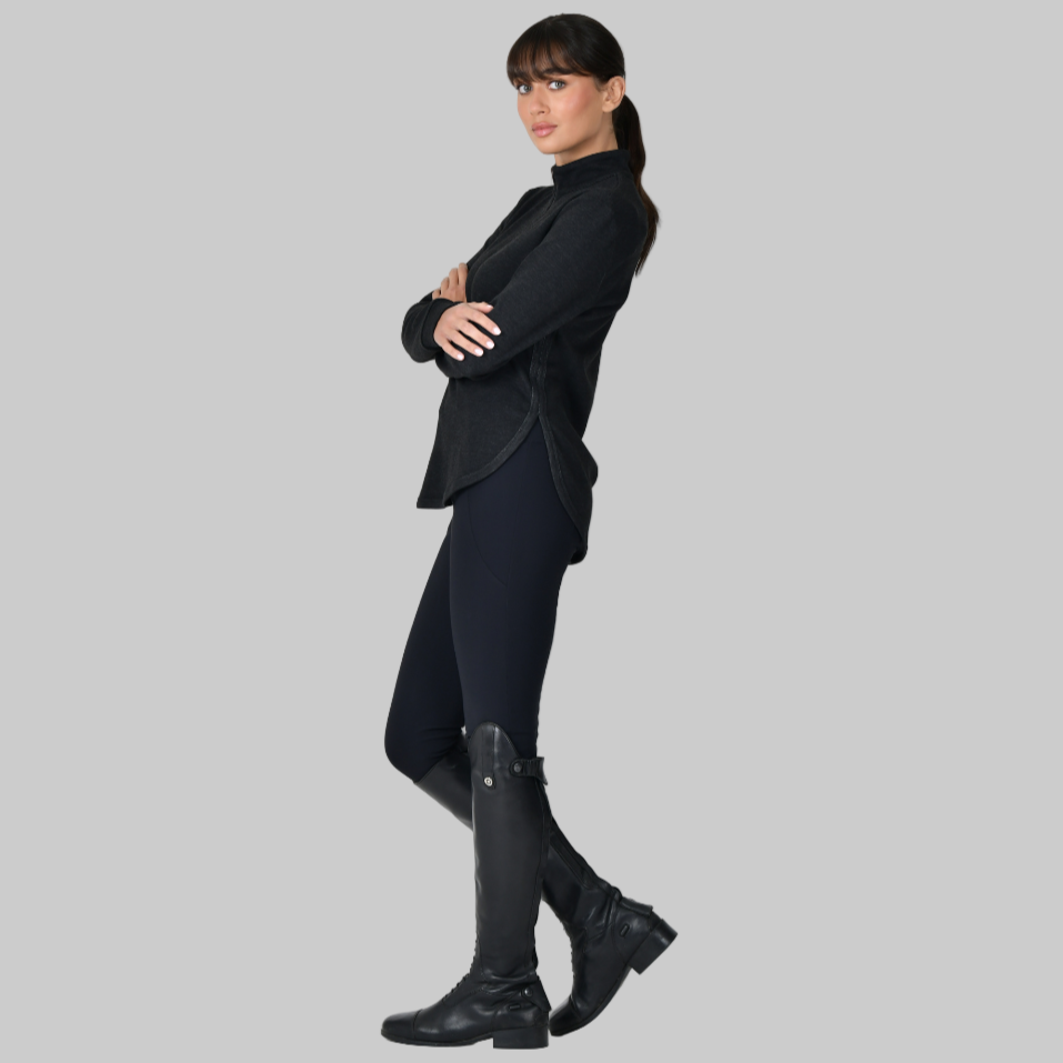 Weatherbeeta Ladies London Layer Long Sleeve Top #colour_black-marle