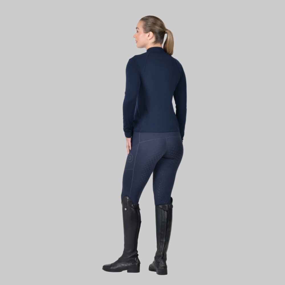 Dublin Ladies Brushed Long Sleeve Riding Top #colour_navy