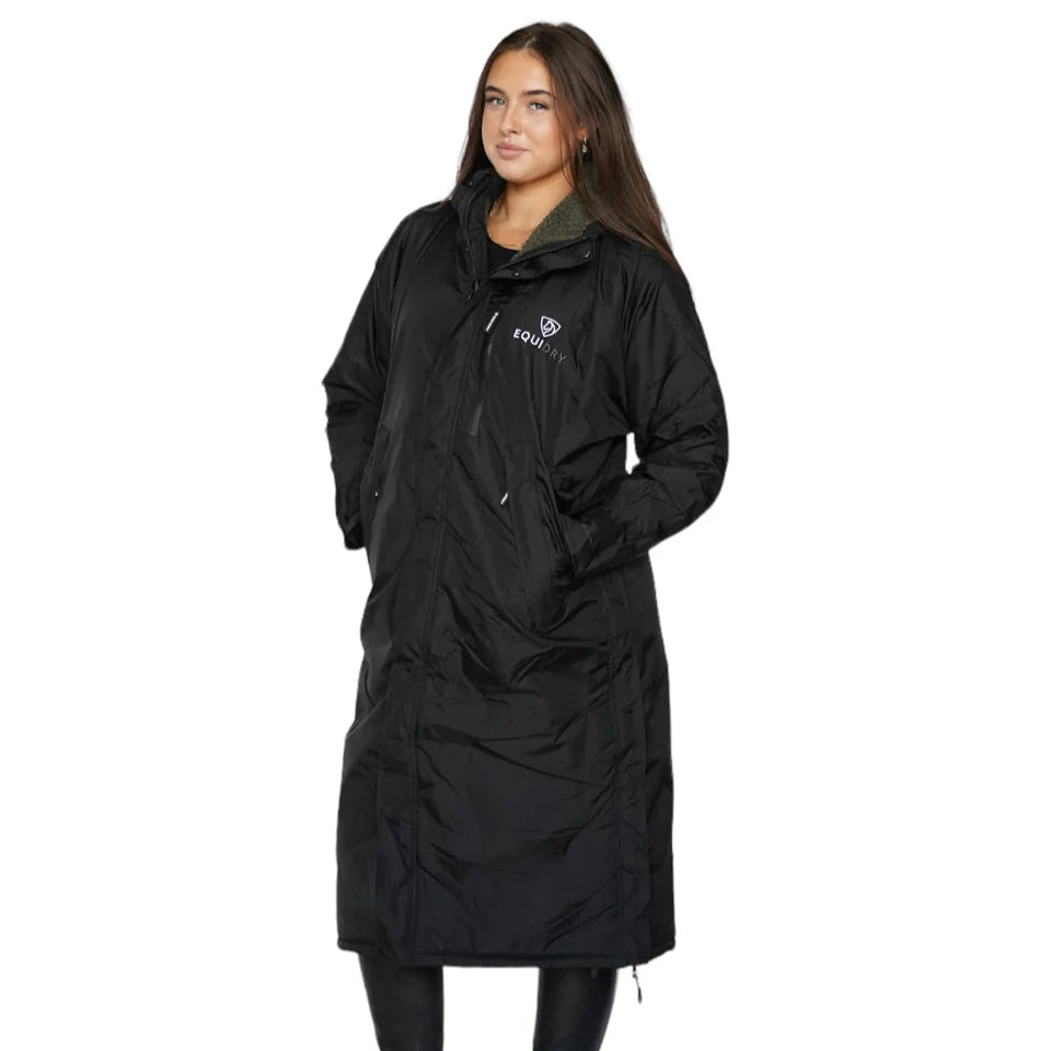 EQUIDRY Women's Thick Fleece Evolution Fixed Hood #colour_black-olive