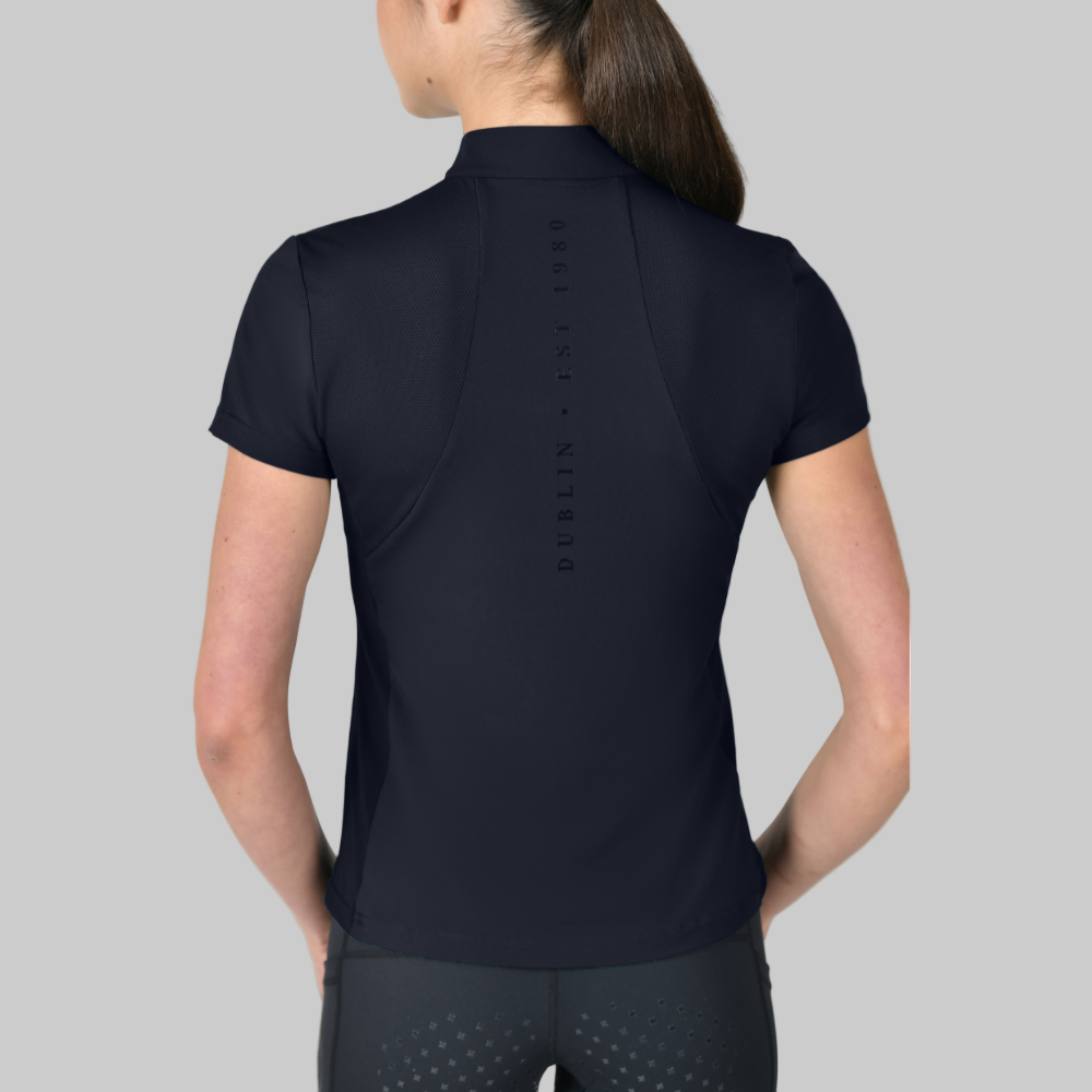 Dublin Ladies 1/4 Zip Breathable Short Sleeve Top #colour_navy