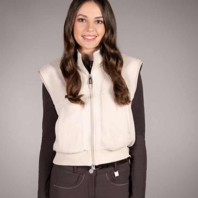 HKM Ladies Vest -Arezzo Teddy- #colour_beige