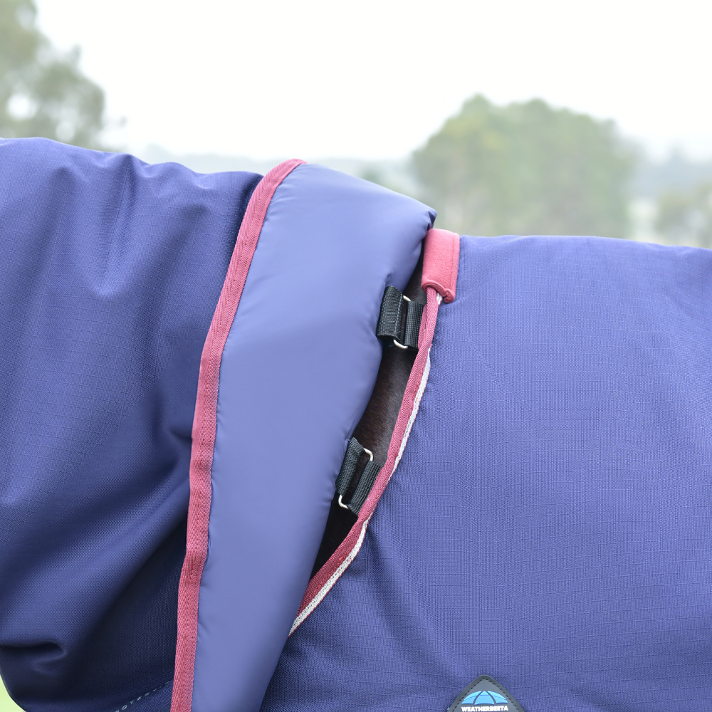 Weatherbeeta Comfitec Essential 50G Detach-A-Neck Turnout #colour_navy-burgundy