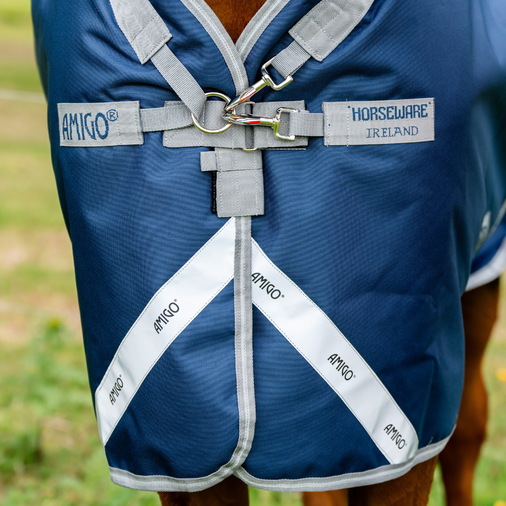 Horseware Ireland Amigo 1200D 0g Turnout Rug #colour_navy-titanium-grey-silver
