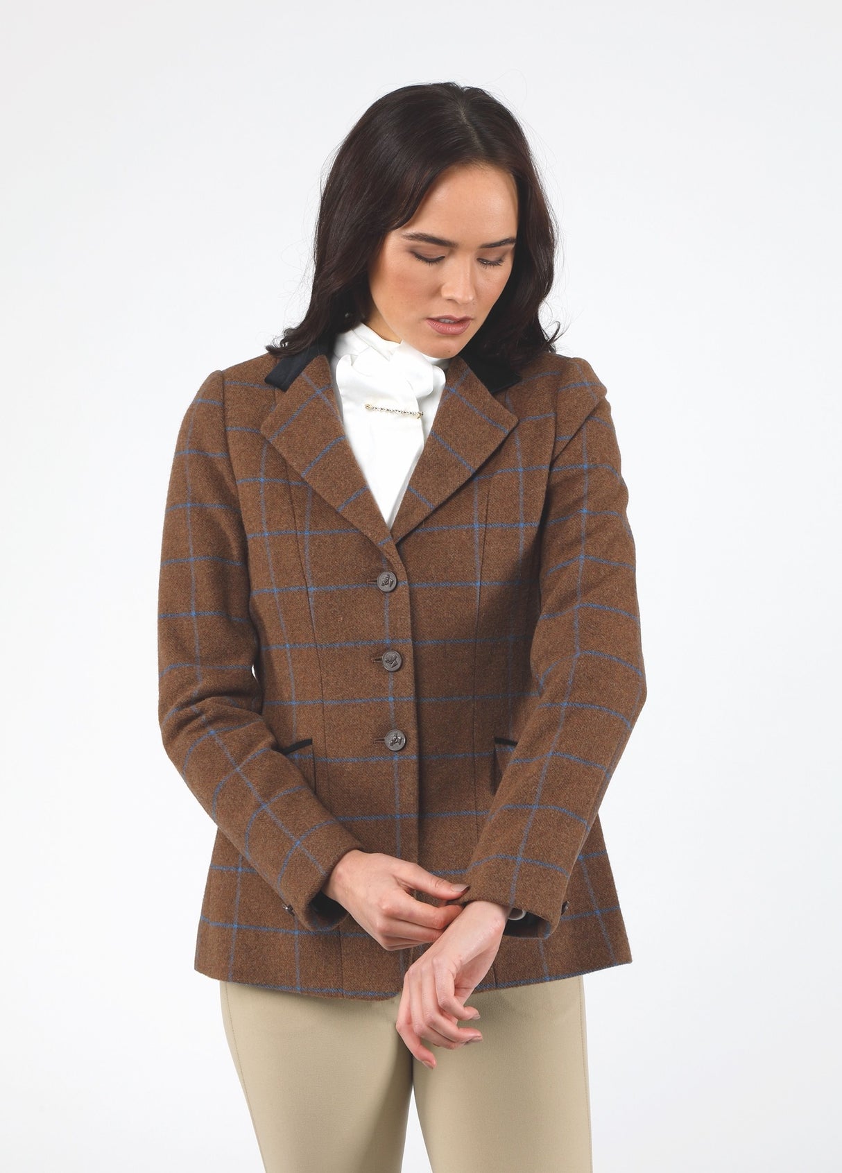 Shires Aubrion Saratoga Ladies Jacket #colour_brown-tweed