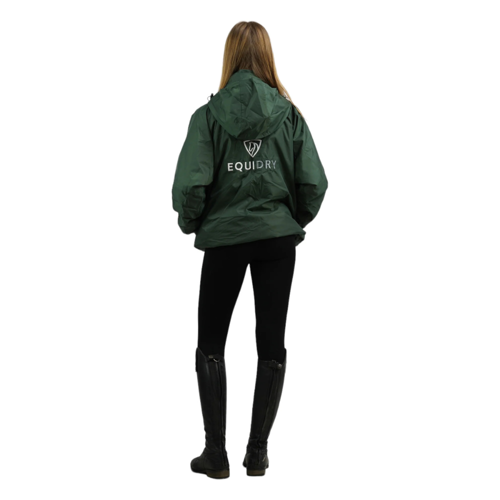 EQUIDRY Women's Thin Fleece Shortie #colour_black-forest-green