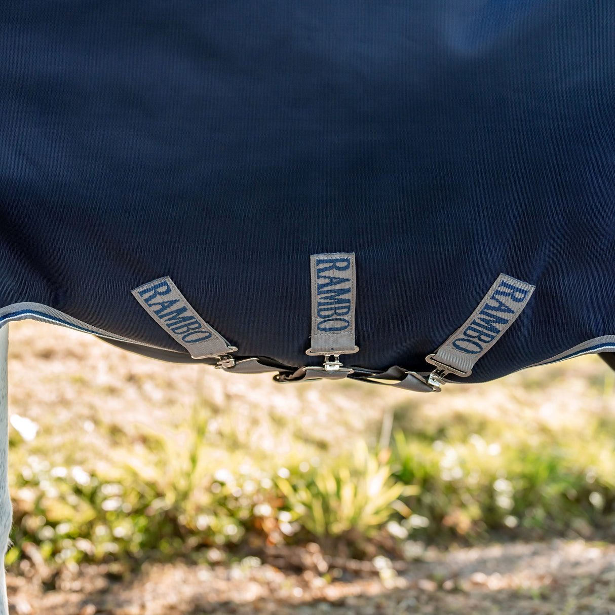 Horseware Ireland Rambo 1680D 250g Vari-Layer Turnout Rug #colour_navy-thunderstorm-grey-silver