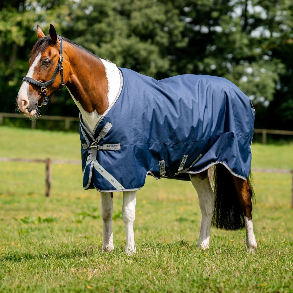 Horseware Ireland Amigo 1200D XL 150g Turnout Rug #colour_navy-titanium-grey-silver