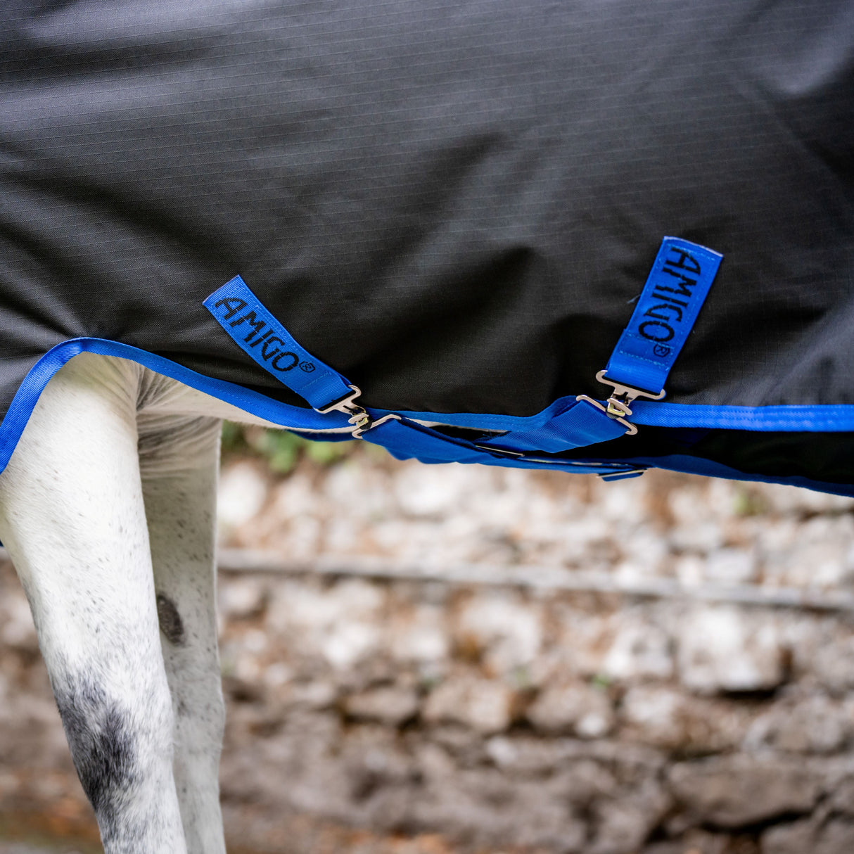 Horseware Ireland Amigo Ripstop 900D Plus 50g Pony Turnout Rug #colour_black-classic-blue