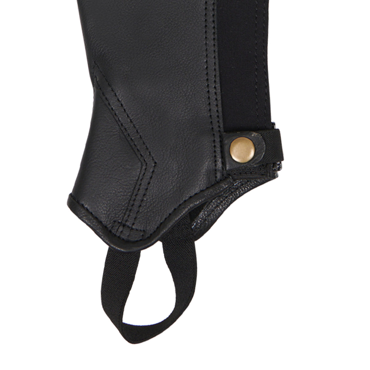 Equestro Unisex Soft Leather Gaiters With Rear Zip #colour_black