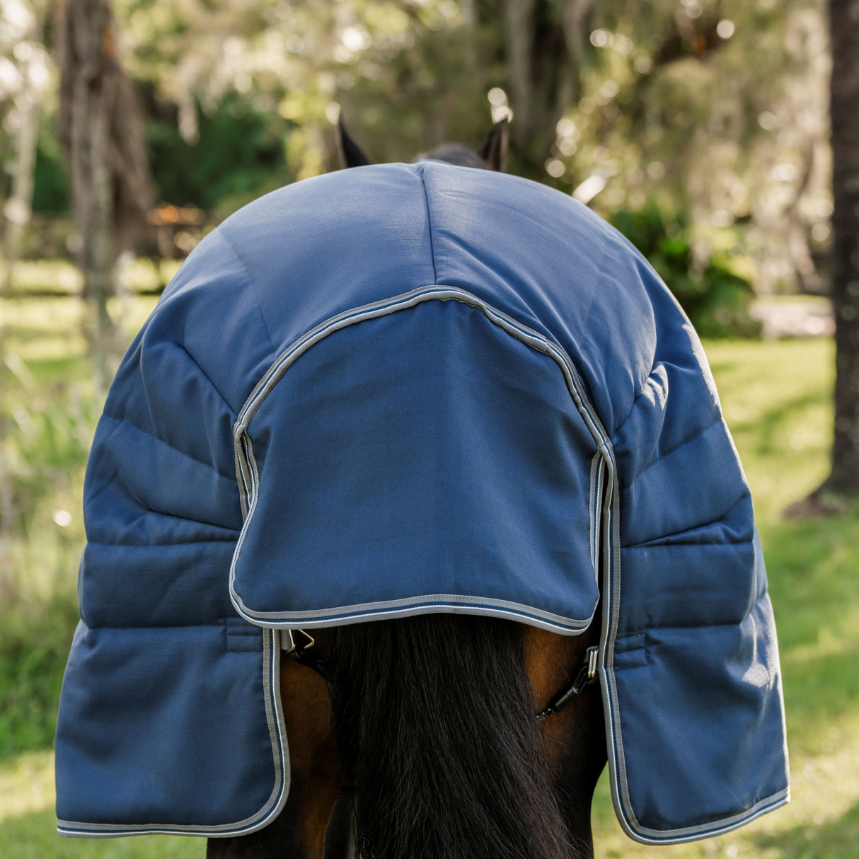 Horseware Ireland Rambo Optimo Stable Rug Heavy 400g #colour_navy-thunderstorm-grey-silver