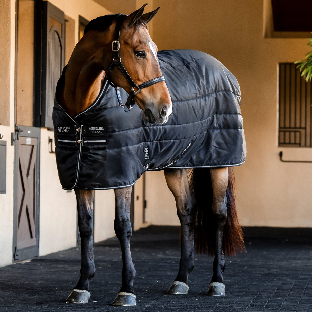 Horseware Ireland Amigo Ripstop Insulator 50g Stable Rug #colour_black-black-silver