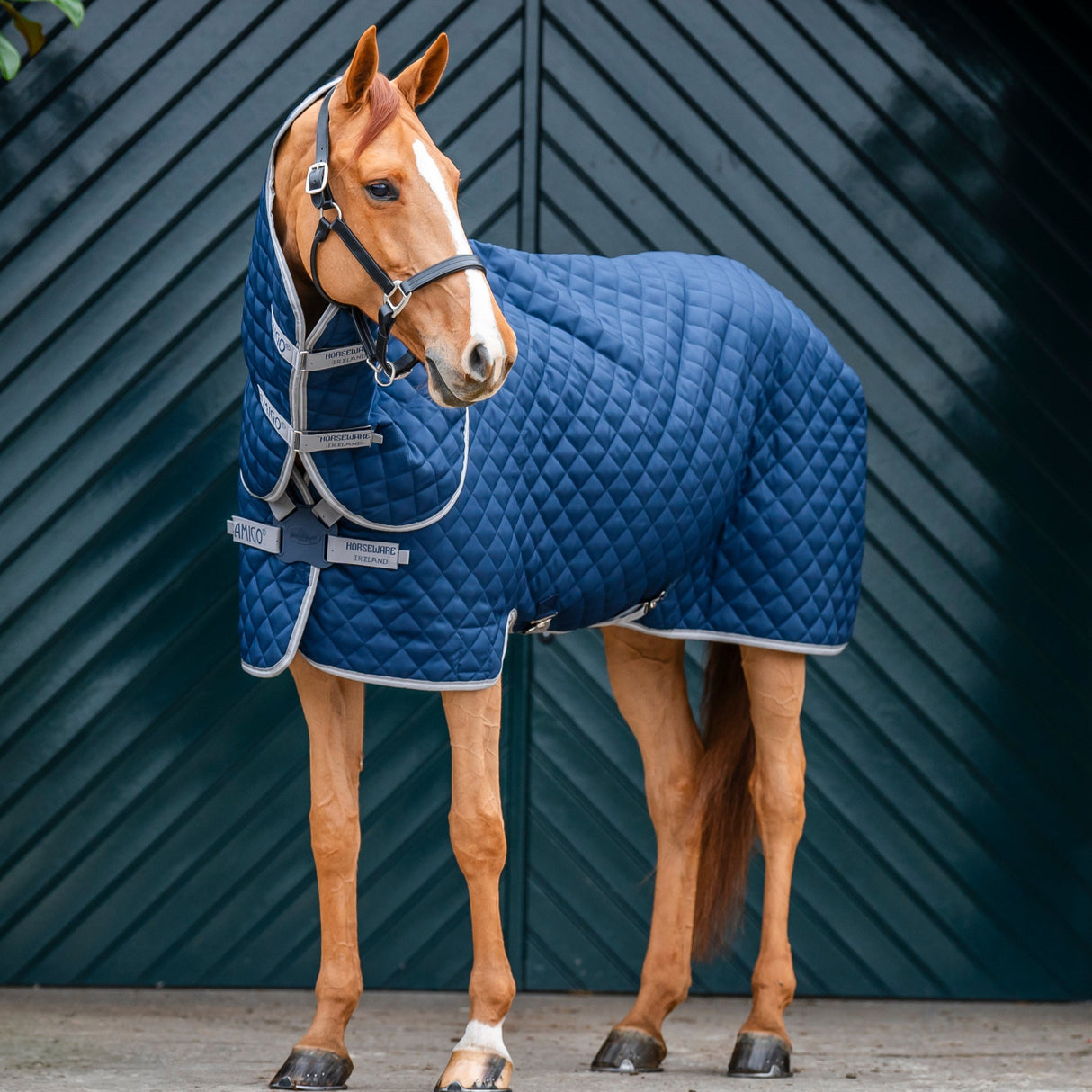 Horseware Ireland Amigo Quilted 200g Plus Stable Rug #colour_navy-titanium-grey-silver