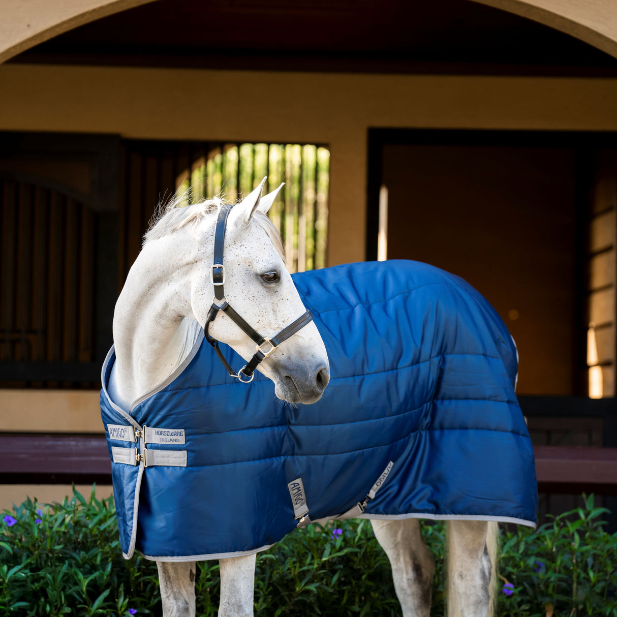 Horseware Ireland Amigo Ripstop Insulator 100g Pony Stable Rug #colour_navy-titanium-grey