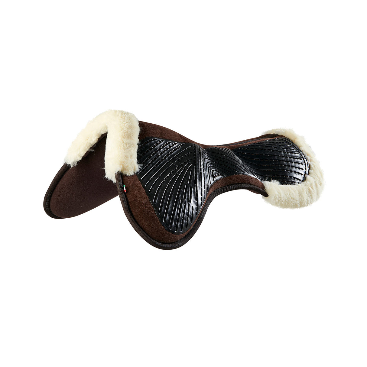 Acavallo Pad Mf-S Jccs-S Cw-Cs Suede Cut-Out Faux Sheepskin Gel Grip Flat #colour_brown-natural