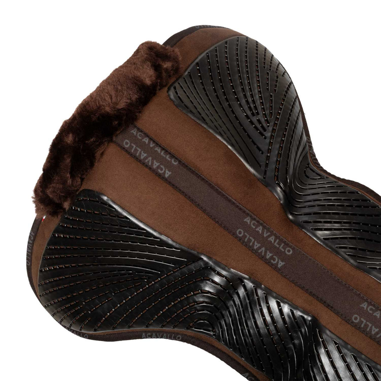 Acavallo Pad Mf-S Jccs-S Cw-Cs Suede Cut-Out Faux Sheepskin Gel Grip Flat #colour_brown-brown