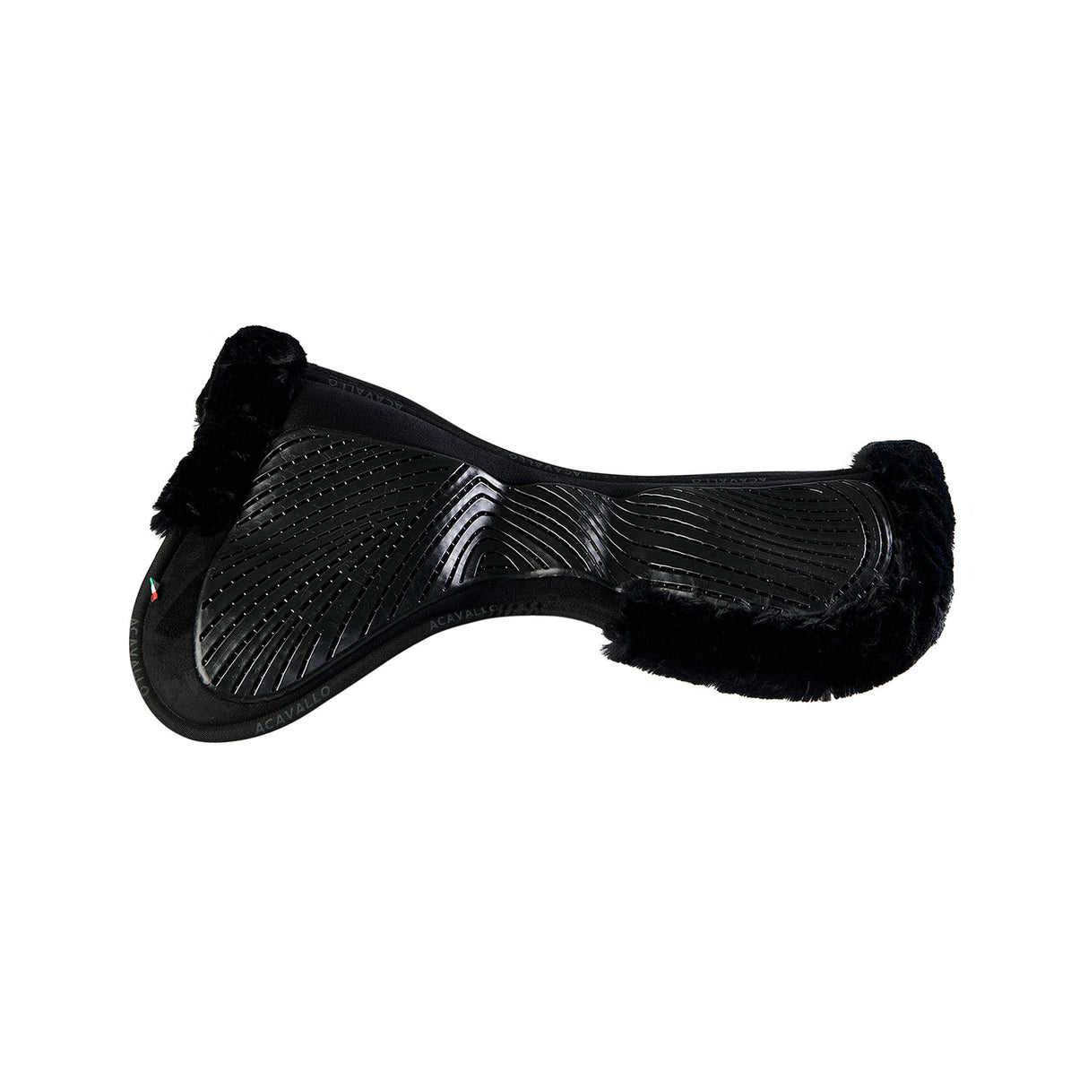 Acavallo Pad Mf-S Jccs-S Cw-Cs Suede Cut-Out Faux Sheepskin Gel Grip Flat #colour_black