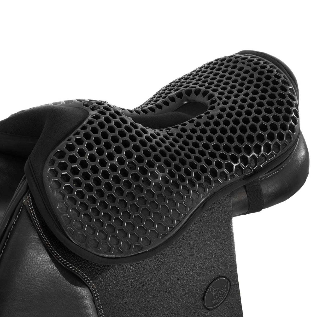 Acavallo Ortho-Pubis Seat Saver Jumping Hexagonal Gel-Out Dri-Lex 20mm #colour_black