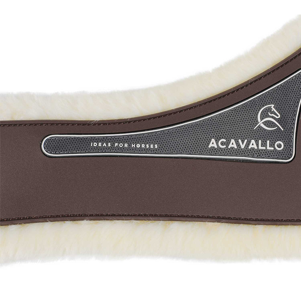 Acavallo Jumping Girth Classic Gel Pvc Detachable Faux Sheepskin #colour_brown