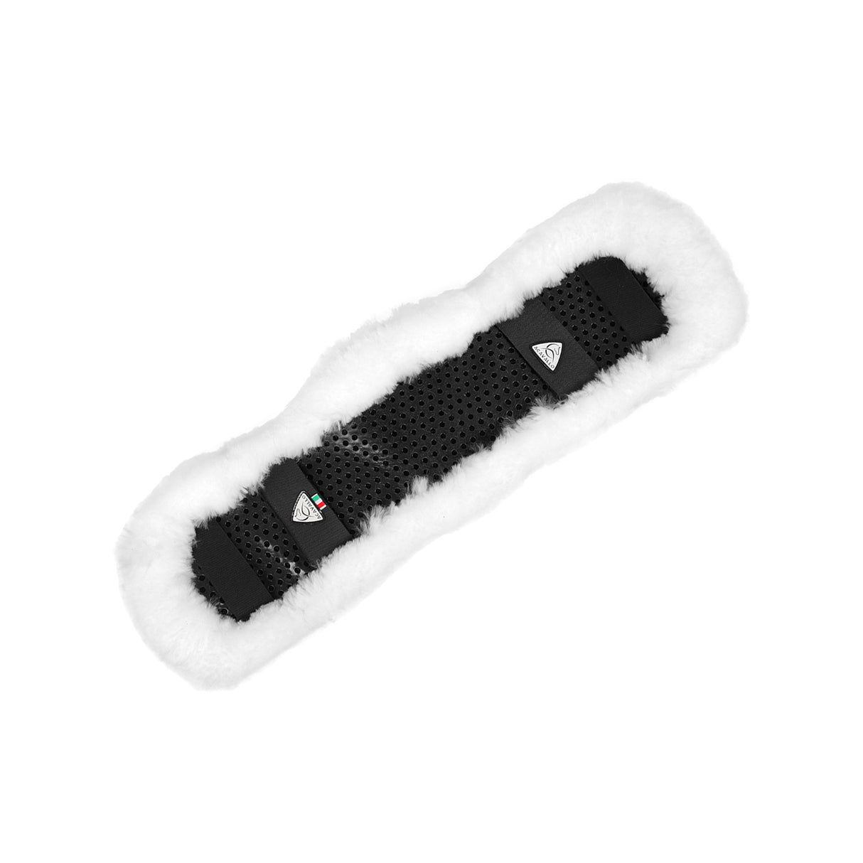 Acavallo Shaped Girth Sleeve Classic Gel Sheepskin #colour_white