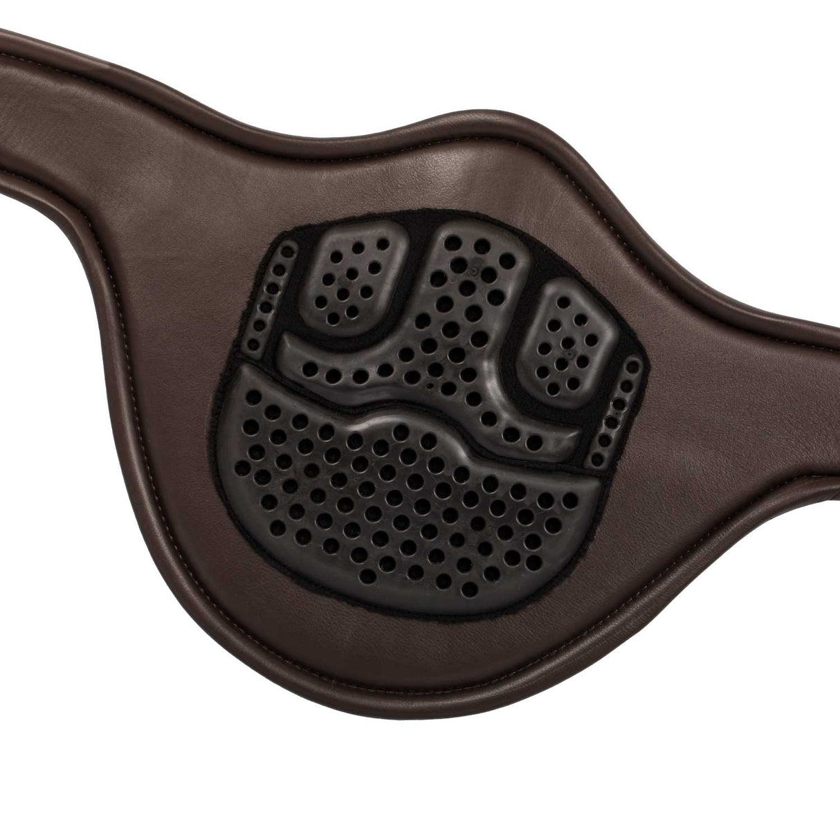 Acavallo Jumping Stud Guard Girth Leather & Gel #colour_brown