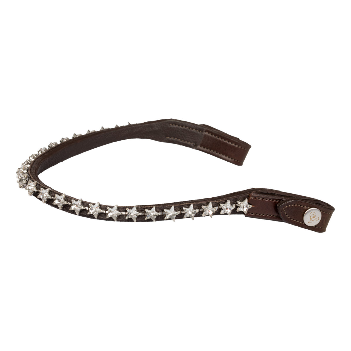 Acavallo Browband Calfskin & Starry Crystals #colour_brown-transparent