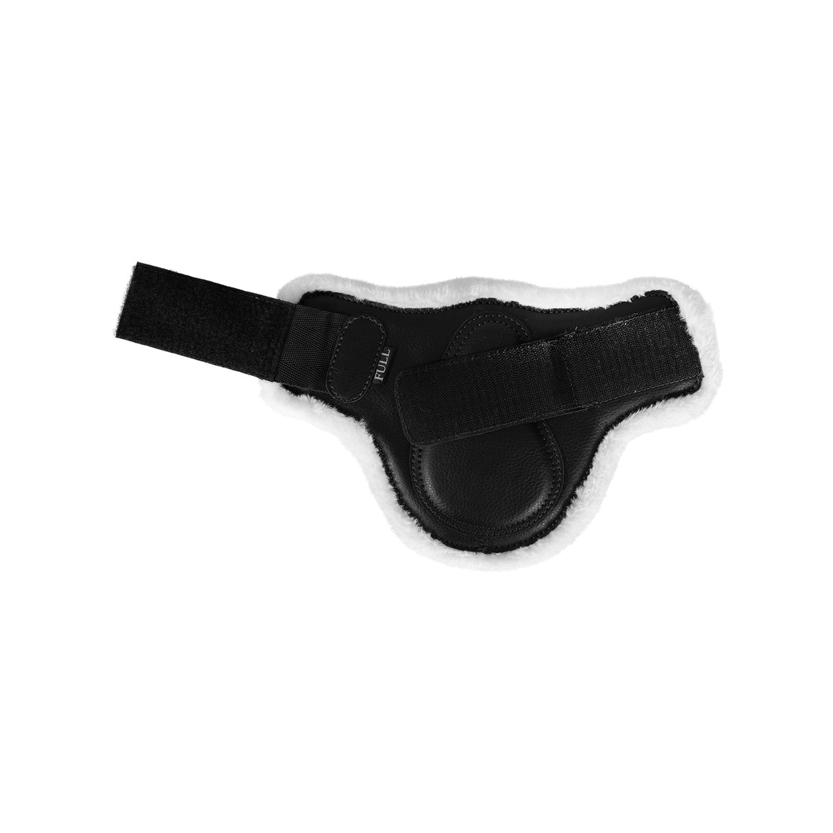 Acavallo Jumping Fetlock Boots Faux Sheepskin & Hook-And-Loop Closure #colour_black