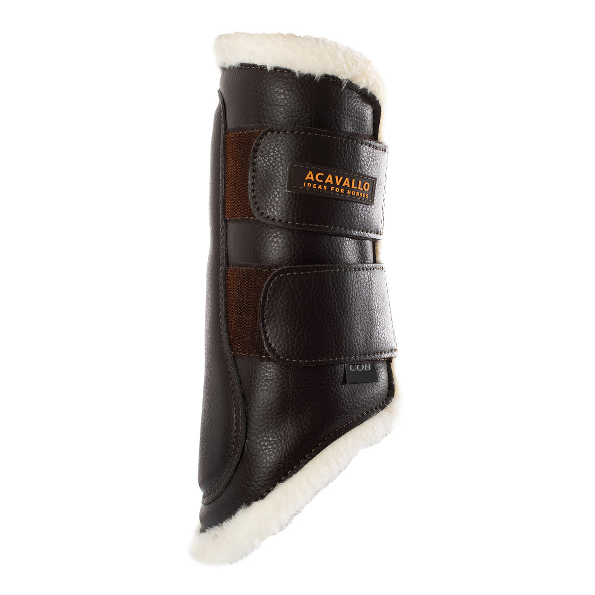 Acavallo Front Brushing Boots Faux Sheepskin & Hook-And-Loop Closure #colour_brown