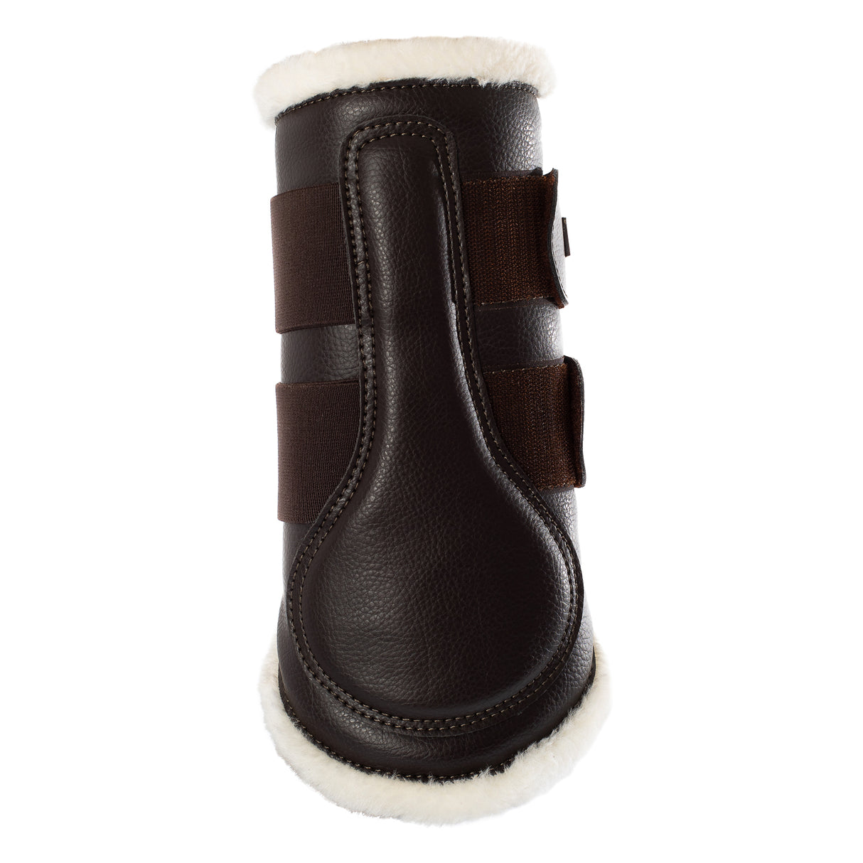 Acavallo Front Brushing Boots Faux Sheepskin & Hook-And-Loop Closure #colour_brown