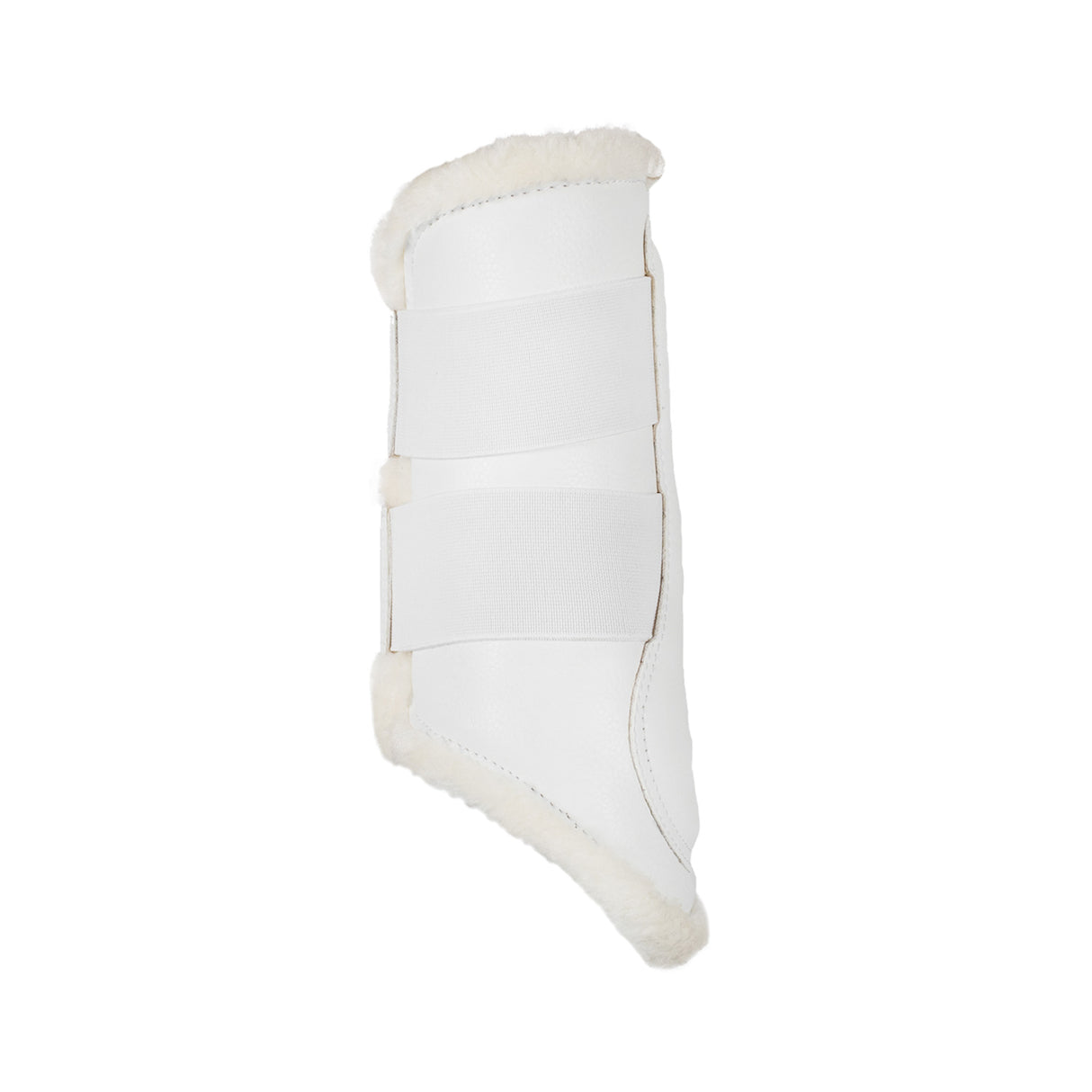 Acavallo Front Brushing Boots Faux Sheepskin & Hook-And-Loop Closure #colour_white