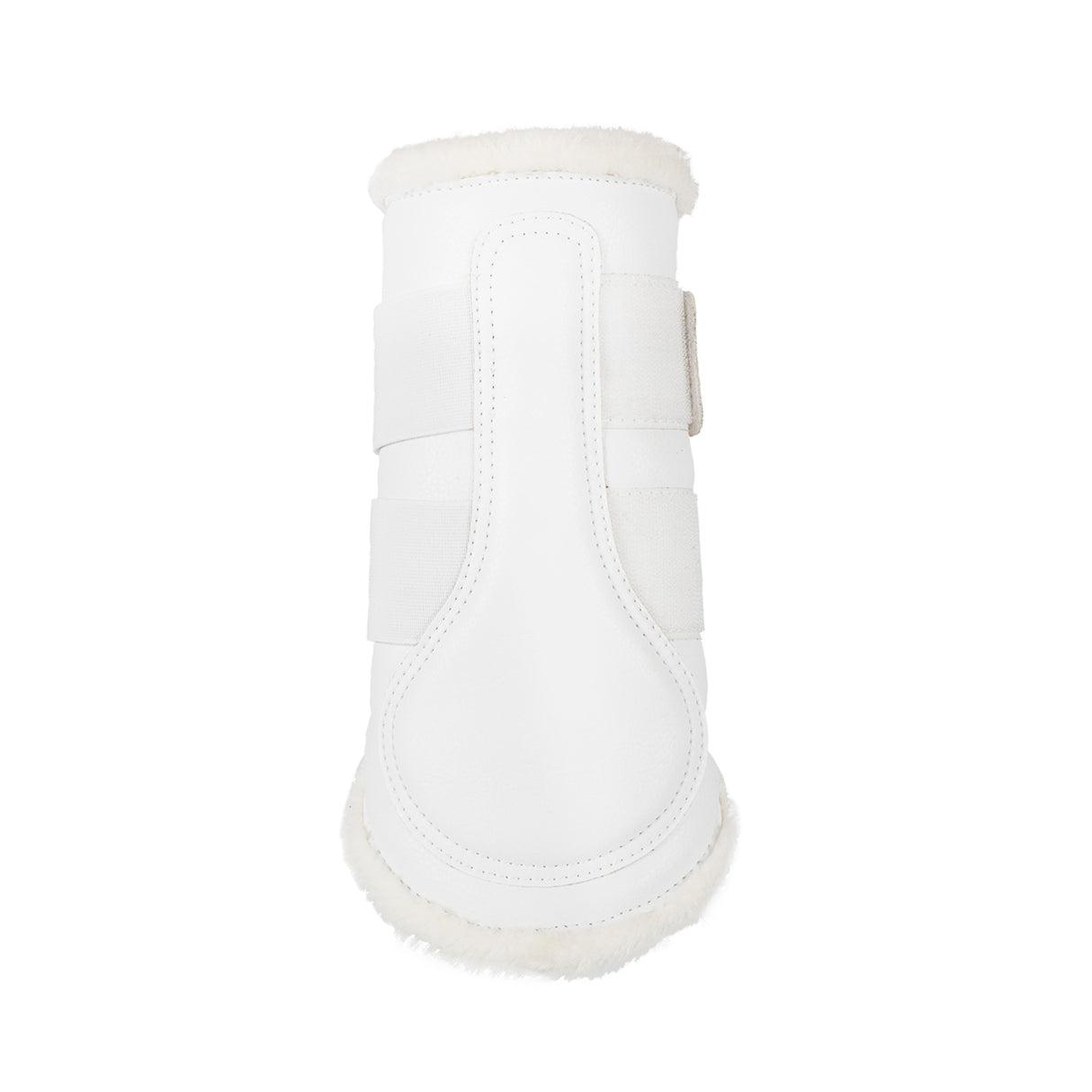 Acavallo Front Brushing Boots Faux Sheepskin & Hook-And-Loop Closure #colour_white
