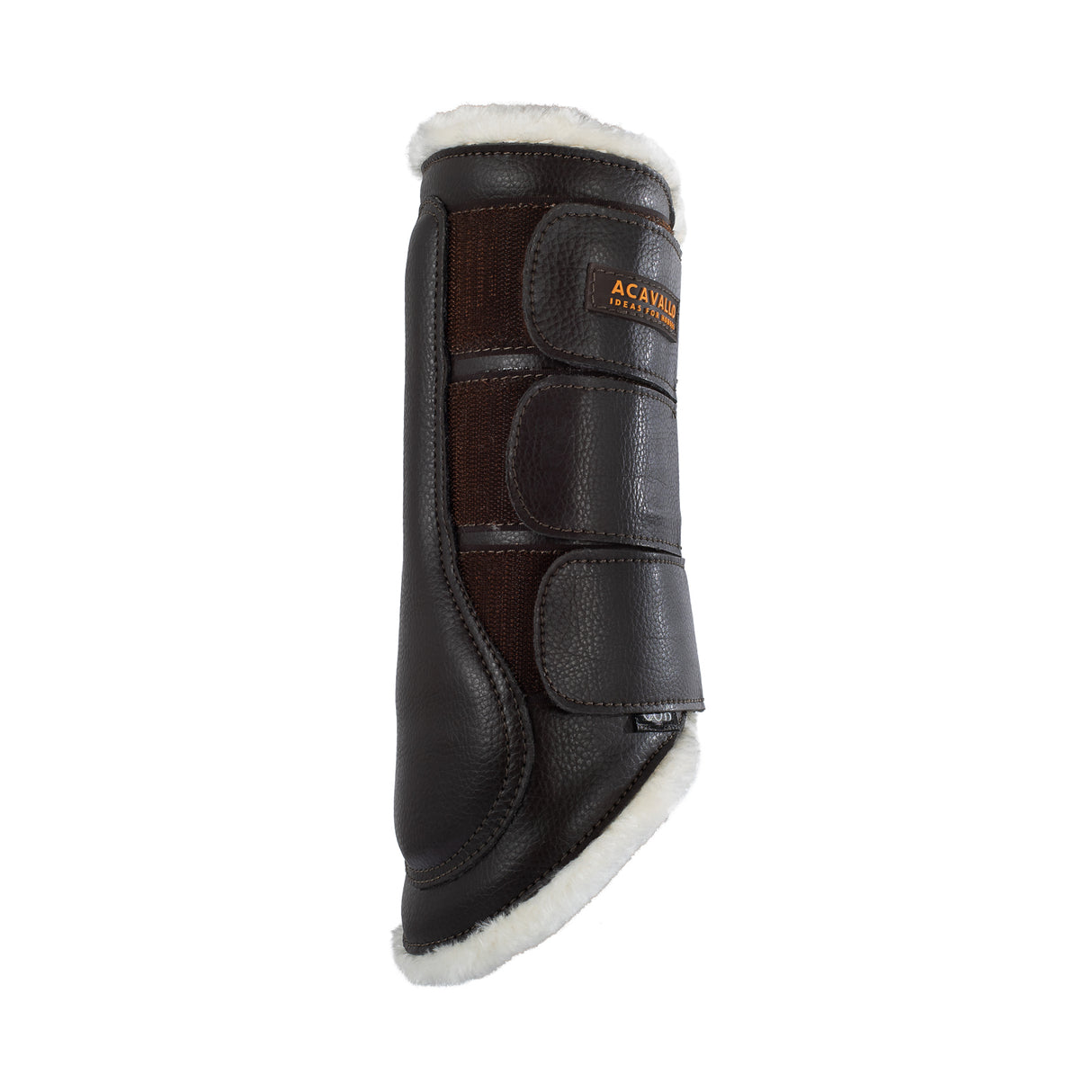 Acavallo Hind Brushing Boots Faux Sheepskin & Triple Hook-And-Loop Closure #colour_brown