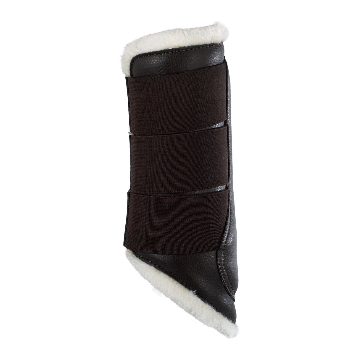 Acavallo Hind Brushing Boots Faux Sheepskin & Triple Hook-And-Loop Closure #colour_brown