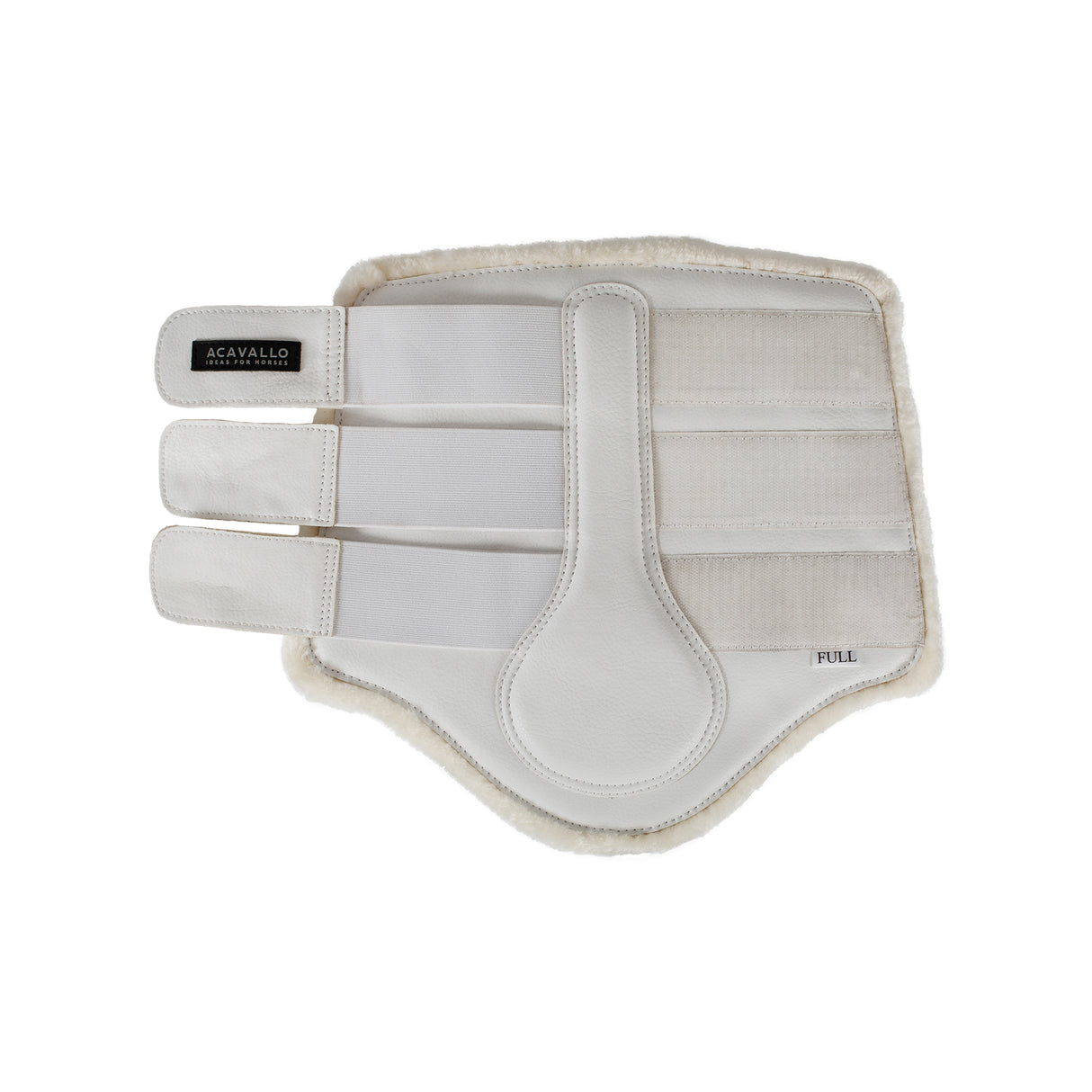 Acavallo Hind Brushing Boots Faux Sheepskin & Triple Hook-And-Loop Closure #colour_white